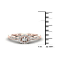 1 3CT TDW diamant 10k Aur Roz Halo inel de logodna