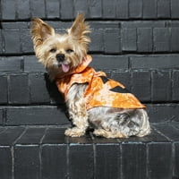 Haine vibrante pentru câini de Halloween, Hanorac portocaliu Jack-O-lantern, pentru câini sau pisici, Mărimea XXS