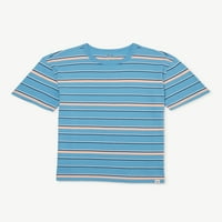 Tricou Cu Dungi Cu Mânecă Scurtă Pentru Băieți, Dimensiuni 4-18