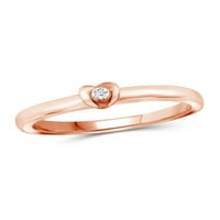 JewelersClub inele cu diamante pentru femei-Accent inel cu diamante albe bijuterii-aur roz peste benzi de argint pentru femei-Inel