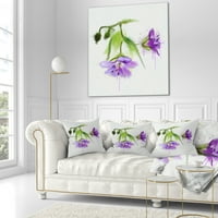 Designart flori frumoase albastre cu tulpină-pernă florală - 16x16