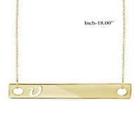 JewelersClub U inițială 14k aur peste argint Bar colier