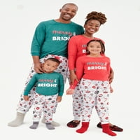 Derek inima potrivire familie Crăciun Pijamale fata Merry & Bright pijama Set, 2 piese