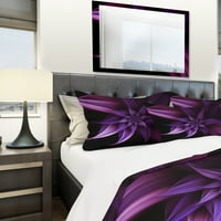 Designart 'Fractal Flower Purple' Set De Huse De Plapumă Moderne Și Contemporane