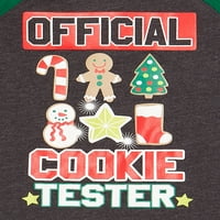 Crăciun Băieți Cookie Tester Grafic Maneca Lunga Tricou, 2-Pack, Dimensiuni 4-7