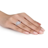 Miabella Carat TW diamant 14kt aur alb Vintage Cluster inel de logodna