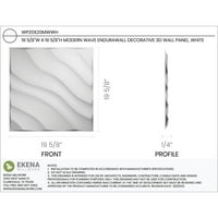 Ekena Millwork 5 8 W 5 8 h modern Wave EnduraWall panou decorativ de perete 3D, alb