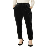 Chilipiruri unice femei elegante catifea Talie mare pantaloni Cu buzunar pantaloni de lucru