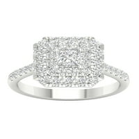 Imperial Ct TDW Printesa diamant dublu Halo inel de logodna din Aur Alb 10K