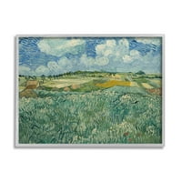 Câmpia Lângă Auvers Cu Nori De Ploaie Van Gogh Peisaj Pictură Gri Încadrată Artă Imprimare Artă De Perete