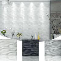 Art3d PVC 3D panouri de perete pentru Living dormitor bucatarie alb 19.7 19.7
