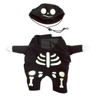 Mod de a sărbători costumul de Halloween pentru animale de companie: schelet strălucitor în întuneric, dimensiune mică