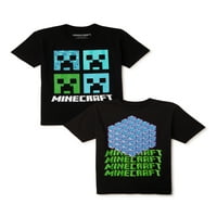 Tricou Grafic Minecraft Boys, Pachet 2, Dimensiuni 4-18