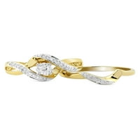 Pentru totdeauna mireasa mireasa set inel cu 0. Carat T. W. diamant în aur galben de 10k pentru femei