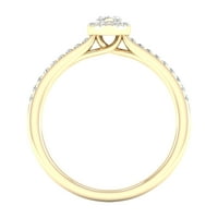 Inel de logodnă Imperial Ct TDW Marquise Diamond Halo din aur galben de 10k