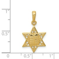 Tablete 14k Star of David w în pandantiv central