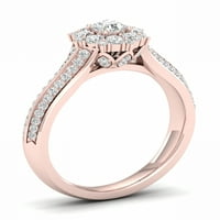 Imperial 3 4CT TDW diamant 14k aur roz Halo inel de logodna