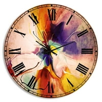 Designart 'floare creativă în mai multe culori' ceas de perete metalic