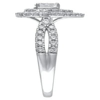 Carat T. W. Brilliance bijuterii Fine inel de logodnă cu diamant tăiat pere în aur alb de 10kt, Mărimea 7