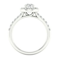 Imperial Ct TDW rotund diamant Halo inel de logodna din Aur Alb 10K