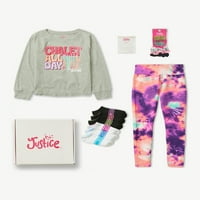 Justice Girls everyday Faves Holiday gifting Bo Set cu ținută din 4 Piese, dimensiuni XS-XLP