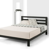 Mellow Modernista Classic HD 10 pat cu platformă metalică cu tăblie și șipci de lemn, negru, rege