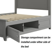 Cadru de pat complet Aukfa cu depozitare mare copii adolescenți pat cu platformă din lemn masiv cu depozitare sub pat și Footboard-nu