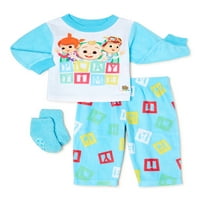 CoComelon set de pijamale pentru fete pentru sugari și copii mici cu Cadou cu șosete de cumpărare, 2 piese