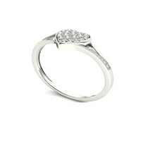 1 6CT TDW diamant 10k aur alb diamant inima forma Split Coadă moda inel