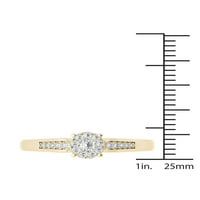 Carat T. W. diamant Cluster 10kt aur galben inel de logodna