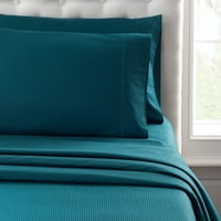 Hotel Stil Fir Conta Lux Bumbac Foaie Set Complet Dungi Teal Ploaie Verde