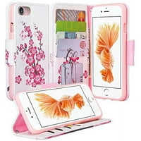 Sumaclife Design portofel caz pentru iPhone Plus, Cherry Blossom