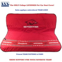 Animale de companie primul NCAA Arkansas Razorbacks scaun auto Premium pentru animale de companie care protejează capacul-licențiat, Impermeabil, se potrivește majorității mașinilor