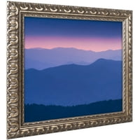 Marcă comercială Fine Art 'Purple Mountains' Canvas Art de Michael Blanchette fotografie, cadru ornamentat auriu