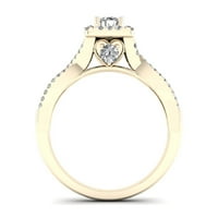 1 2CT TDW diamant 10k Aur Galben Halo Twist Gamba inel de logodna