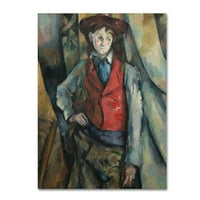 Marcă comercială Fine Art 'băiat într-o vestă roșie' artă pe pânză de Cezanne