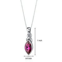 2. ct Marquise forma Red creat Ruby Pandantiv colier din argint Sterling, 18