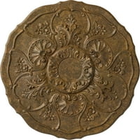 Ekena Millwork 1 2OD 1 2p Cornelia medalion de tavan, bronz frecat Pictat manual
